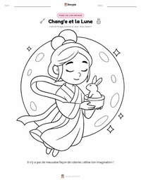 Page de coloriage Chang'e pour les enfants