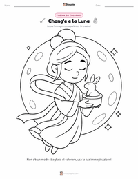 Pagina da colorare di Chang'e per bambini