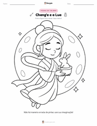 Página de colorir Chang'e para crianças
