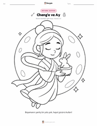 Chang'e çocuklar için boyama sayfası