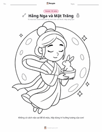 Trang tô màu Hằng Nga cho trẻ em