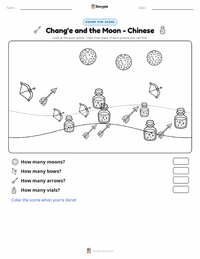 Chang'e and the Moon - Chinese printable worksheet preview