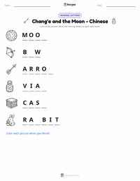 Chang'e and the Moon - Chinese printable worksheet preview