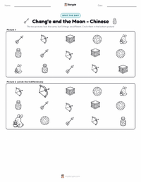 Chang'e and the Moon - Chinese printable worksheet preview