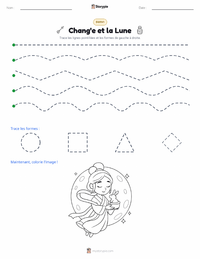 Aperçu de la feuille de travail imprimable Chang'e