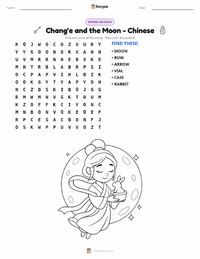 Chang'e and the Moon - Chinese printable worksheet preview