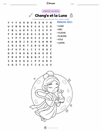 Aperçu de la feuille de travail imprimable Chang'e