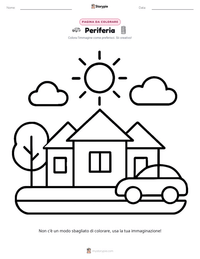 Pagina da colorare di Suburbia per bambini
