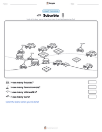 Suburbia printable worksheet preview