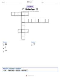 Suburbia printable worksheet preview