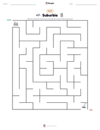 Suburbia printable worksheet preview