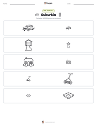 Suburbia printable worksheet preview