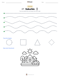 Suburbia printable worksheet preview