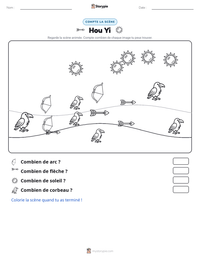 Aperçu de la feuille de travail imprimable Hou Yi