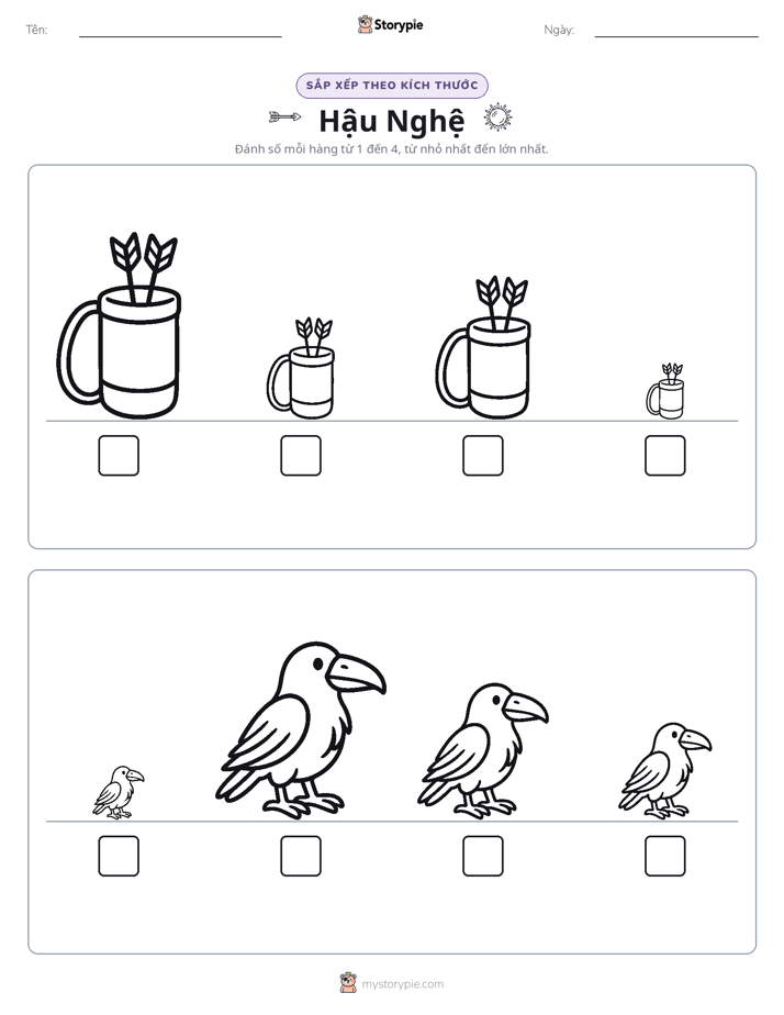 Thứ Tự Kích Thước
