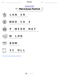 Mid-Autumn Festival printable worksheet preview