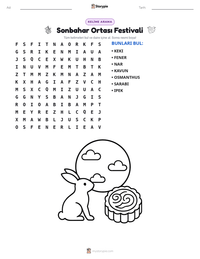 Sonbahar Ortası Festivali yazdırılabilir çalışma sayfası önizlemesi