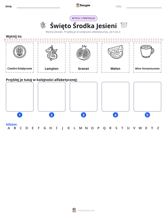 Wytnij i Wklej Alfabet