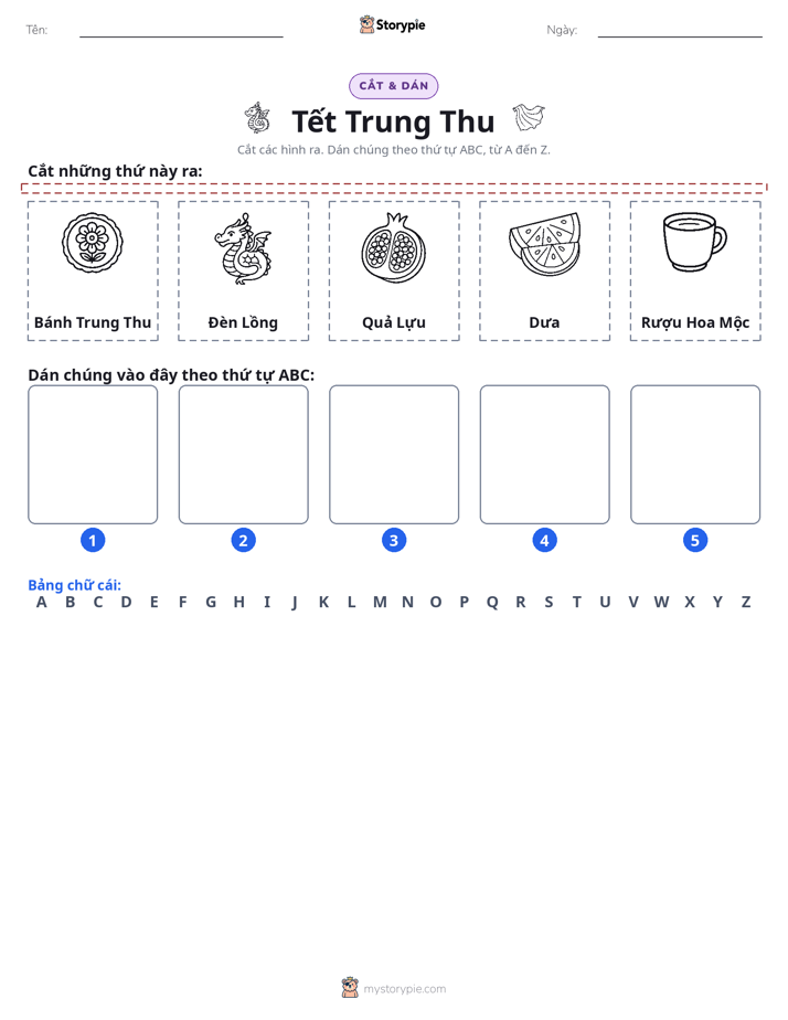 Cắt & Dán Chữ Cái