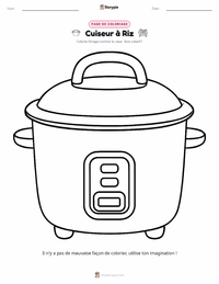 Page de coloriage Cuiseur à riz pour les enfants