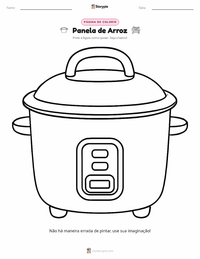Página de colorir Panela de Arroz para crianças