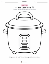 Trang tô màu Nồi Cơm Điện cho trẻ em