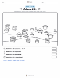 Aperçu de la feuille de travail imprimable Cuiseur à riz