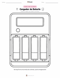 Página para colorear de Cargador de batería para niños