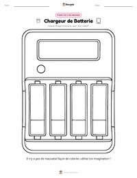 Page de coloriage Chargeur de batterie pour les enfants