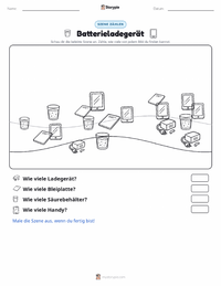 Batterieladegerät druckbare Arbeitsblatt Vorschau