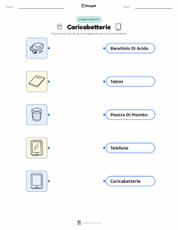 Scheda stampabile di Caricabatterie per bambini