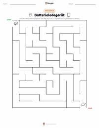 Batterieladegerät druckbare Arbeitsblatt Vorschau