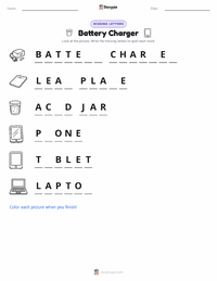 Battery Charger printable worksheet preview