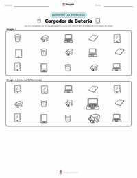 Vista previa de la hoja de trabajo imprimible de Cargador de batería