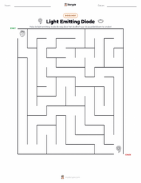 Licht-emitterende diode afdrukbare werkblad voorbeeld