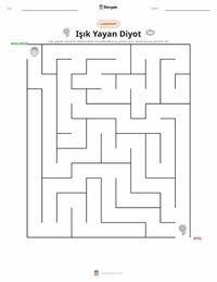 Işık Yayan Diyot yazdırılabilir çalışma sayfası önizlemesi