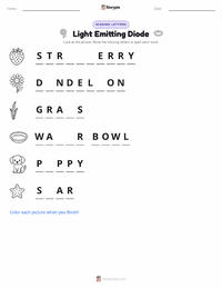 Light Emitting Diode printable worksheet preview