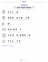 Işık Yayan Diyot yazdırılabilir çalışma sayfası önizlemesi
