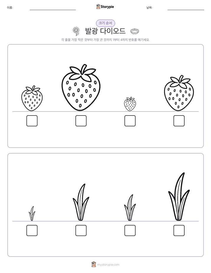 크기 순서