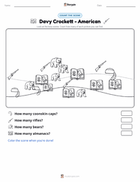 Davy Crockett - American printable worksheet preview