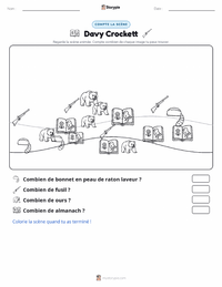 Aperçu de la feuille de travail imprimable Davy Crockett