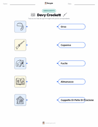 Scheda stampabile di Davy Crockett per bambini