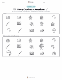 Davy Crockett - American printable worksheet preview
