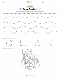 Davy Crockett druckbare Arbeitsblatt Vorschau