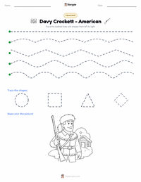 Davy Crockett - American printable worksheet preview