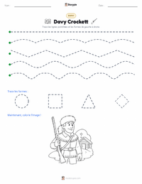 Aperçu de la feuille de travail imprimable Davy Crockett