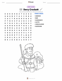 Davy Crockett druckbare Arbeitsblatt Vorschau