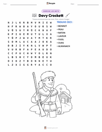 Aperçu de la feuille de travail imprimable Davy Crockett