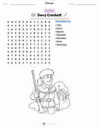 Prabaca lembar kerja cetak Davy Crockett