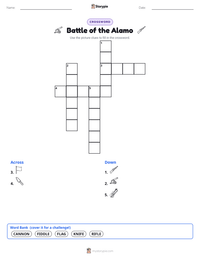 Battle of the Alamo printable worksheet preview